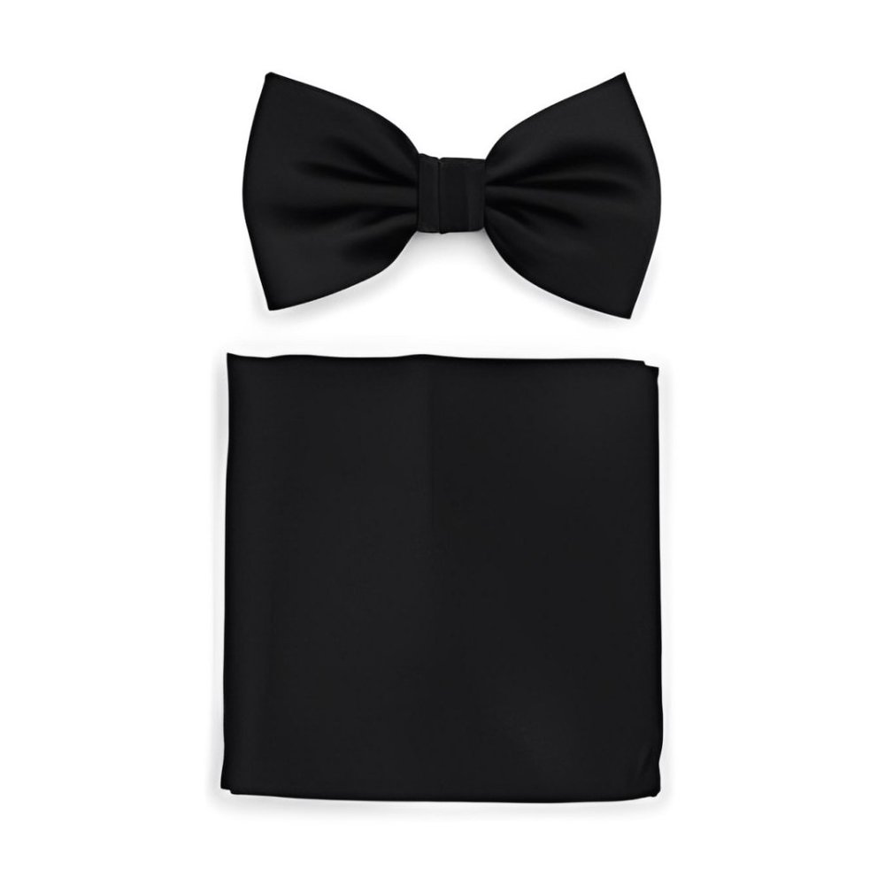 🎩J.Ferrar Bow Tie & Pocket Square Black set! 🎩